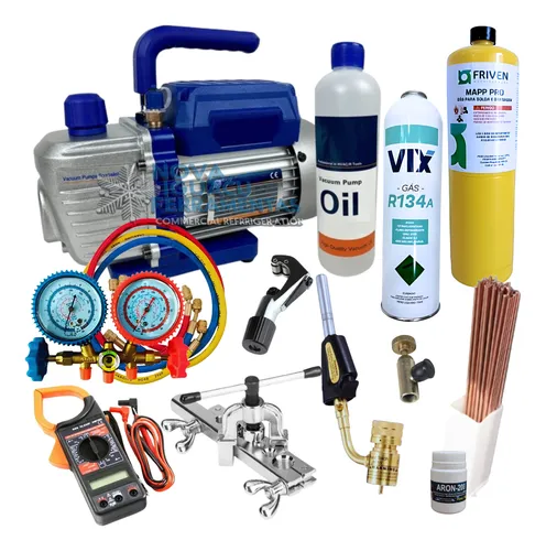 comprar Kit Básico Refrigeração: Bomba De Vácuo, Manifold, Maçarico