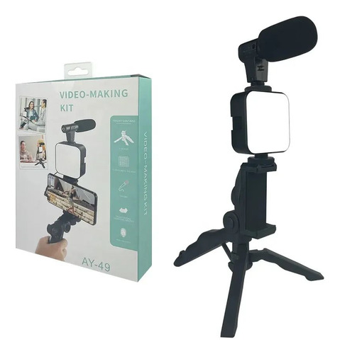 Kit De Grabación Con Micrófono Luz Led Y Soporte Tripode
