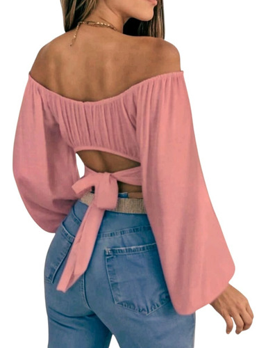 Blusa Crop Top Campesina Para Dama Mod: Amor Marca: Maya