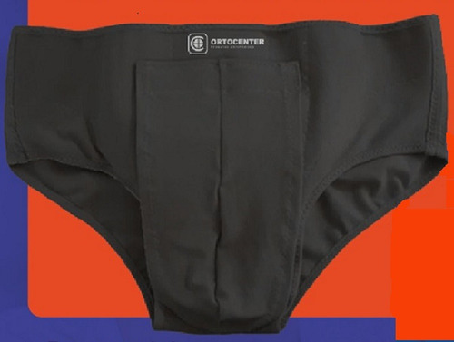 Imagem 2 de 5 de Cueca Para Hérnia Inguinal Dupla Preta Ortocenter