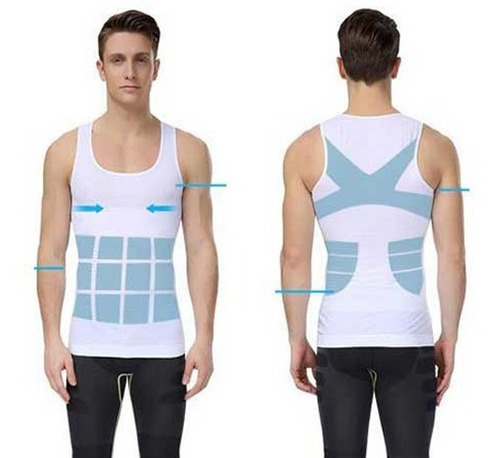 Faja Camiseta Fuerte Compresión Pecho Abdomen Sin Manga