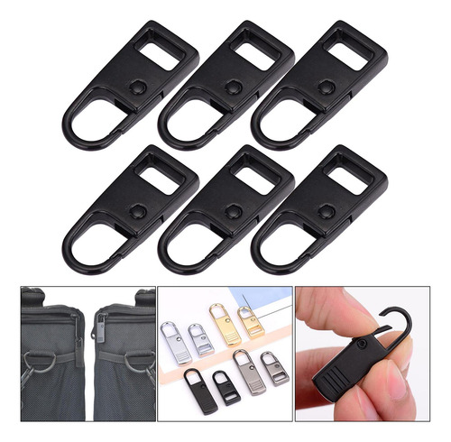 3 Reemplazo De Etiquetas De Cremallera Zip Fixer Black