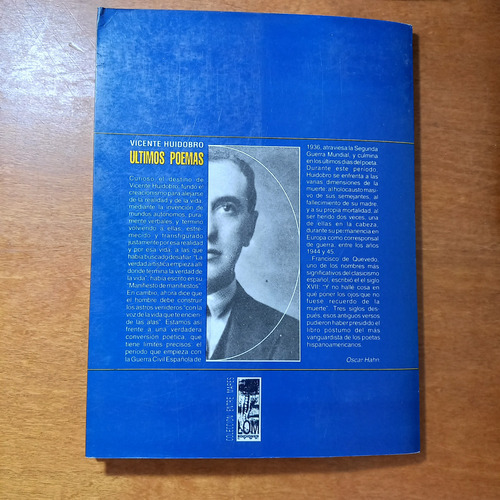 Vicente Huidobro, Últimos Poemas. Lom Ediciones. Chile M (Usado)