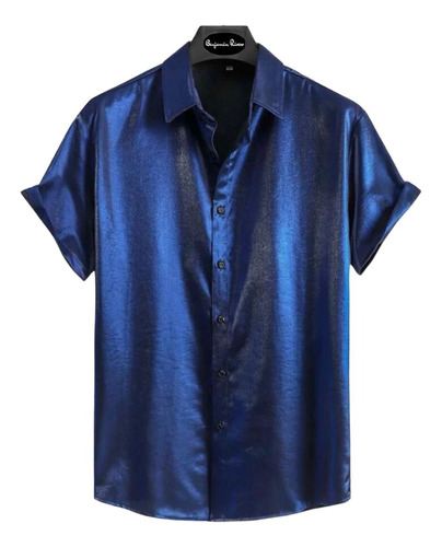 Camisa Satin Slim Color Entero Para Hombres