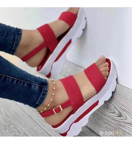 Sandalias Ligeras Cuña Mujer, Zapatos Plataforma Con Tacones