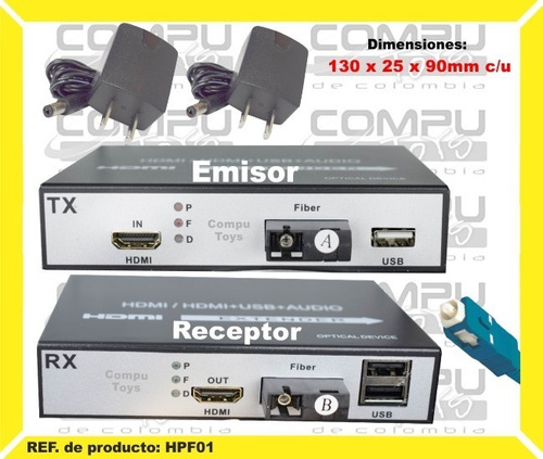 Conecte Dispositivos Hd Y Usb A 20km Ref Hpf01 Computoys Sas