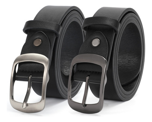 2pcs Cinturones De Piel Mujer Elegante Cinto Moda Accesorios Color Negro-marrón Talla 130