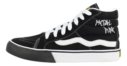 tênis unissex mad rats hi top old school preto/branco - C&A