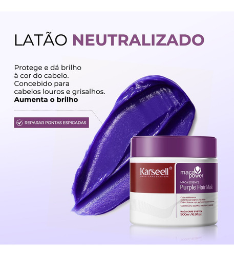 Tratamiento Karseell Purple, 500 ml, neutraliza los tonos amarillentos