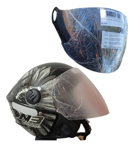 Cascos Protork New Liberty3 Importados. + Visor Oscuro!!! Negro Y Gris Girasol L