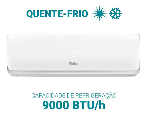 Ar Condicionado Split Philco Hi Wall 9.000 BTU/h Quente e Frio Monofasico Branco PAS9QT 220V