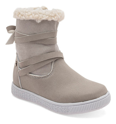 Bota Con Peluche Moramora 204208 Para Niña Color Gris E7