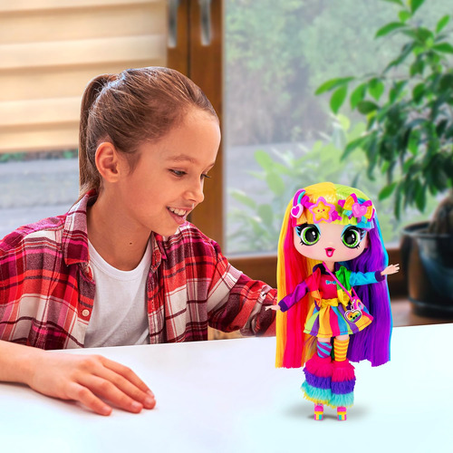 Muñeca De 28 Cm Pelo De Arcoíris Y Calcomanías Creativas