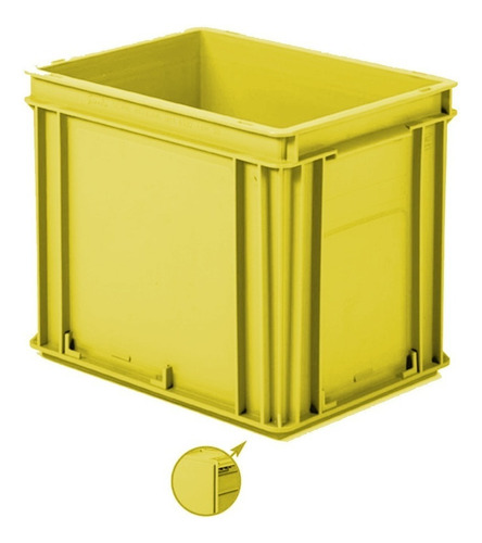 Contenedor Plástico Cajón Apilable 4332a 40x30x32cm Amarillo