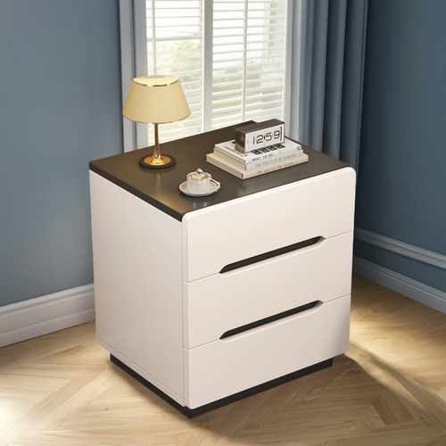 Mesa De Noche Minimalista Moderna 3 Cajones Mdf