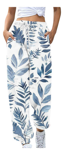 Calças Femininas Estampadas De Pelúcia Com Cordão E Cintura