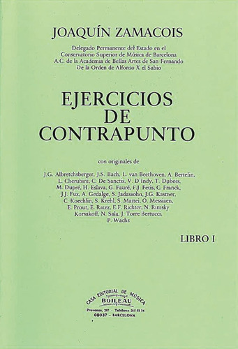 Libro Ejercicios De Contrapunto - Zamacois, Joaquin