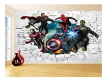 Comprar Adesivo De Parede Vingadores Quebrando Parede 9m² Nhma116