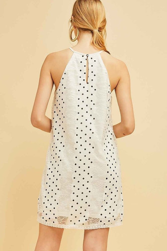 Vestido Blanco Con Lunares