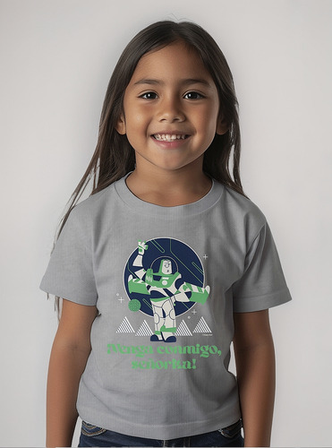 Pixar Playera Infantil Toy Story Buzz Modo Español Oficial