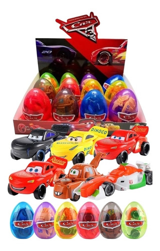 Huevo Sorpresa Cars Rayo Mcqueen Armable Piñata 12 Sorpresas