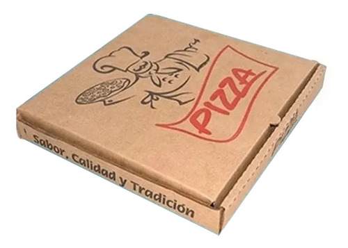 100 Cajas De Pizza 25x25cm Pizza Pequeña Carton Corrugado