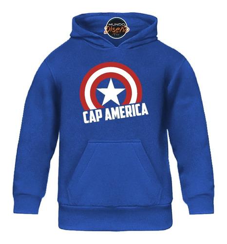 Poleron De Niño Con Capucha Avengers Capitán América Escudo