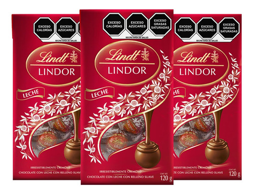 Pack X 3 Lindor Leche Bolsa 120g