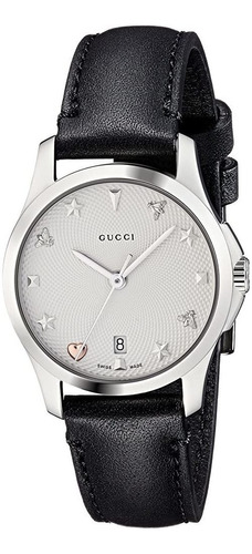 Reloj Casual De Acero Inoxidable Y Cuero De Cuarzo Gucci (mo