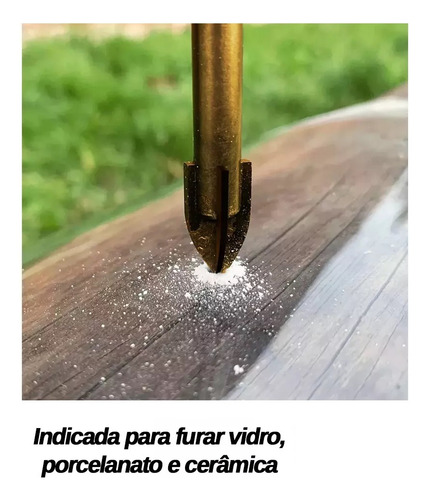 Broca Titânio Furar Vidro Ponta Cruzada Starfer 4mm