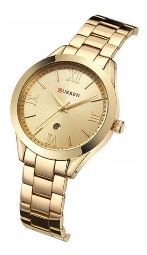 Relógio Feminino Curren Analógico C9007l - Dourado