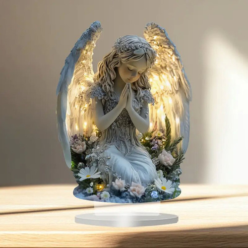 Estatua De Ángel De Oración, Decoración De Mesa Tranquila Y