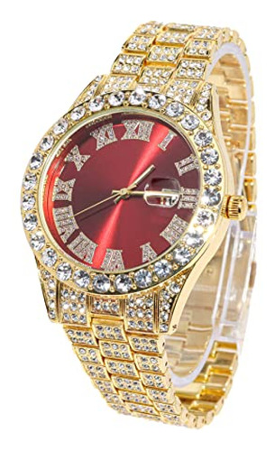 Reloj Hombre  Reloj Halukakah Diamonds Gold Iced Out, Pulser