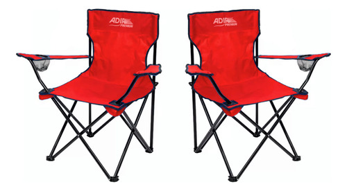 Silla Plegable Rojo Adir 10856 Acampar Playa Jardín 2 Pzs