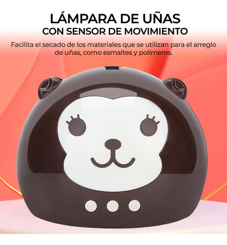 Lámpara Secadora De Uñas Con Uv Led Osito Mini Portátil