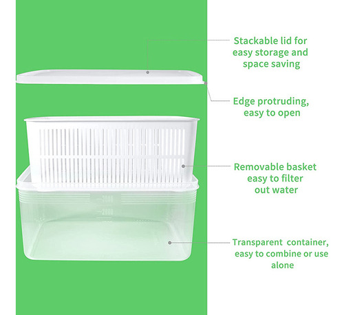 Recipiente De Almacenamiento De Alimentos Para Nevera, (paqu