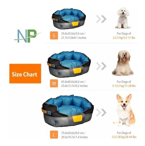 Imagen 2 de 9 de Cama Perro Gato Gigwi Place Gris/azul Large 75x50x20 Np