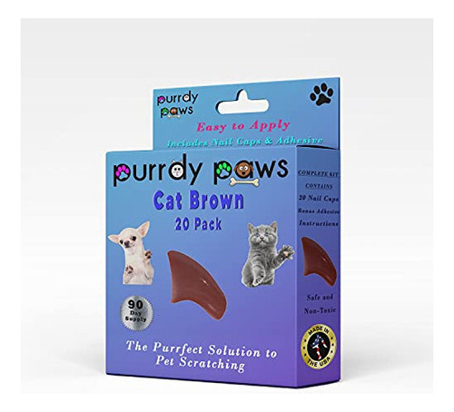 Purrdy Paws Suministro De 3 Meses Protectores De Uñas Suave