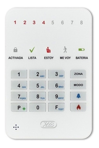 Mini Teclado Ultra Fino Led 8 Zonas T8m Mpxh X28 Alarmas