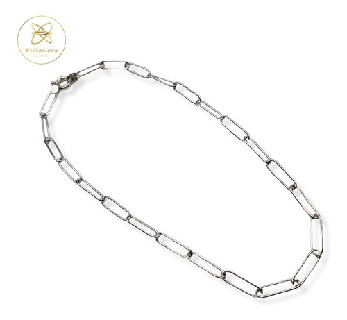 Imagen 5 de 8 de Cadena Plata Eslabon Oval Con Marinero 50 Cm