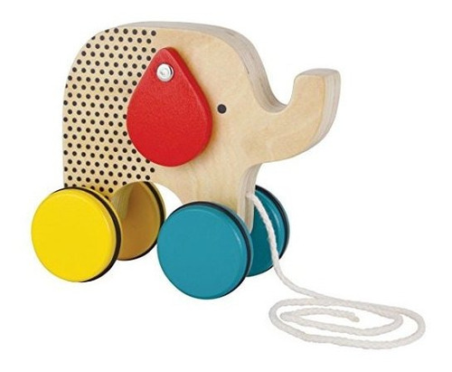 Petit Collage Jumping Jumbo Elephant Wood Pull Toy