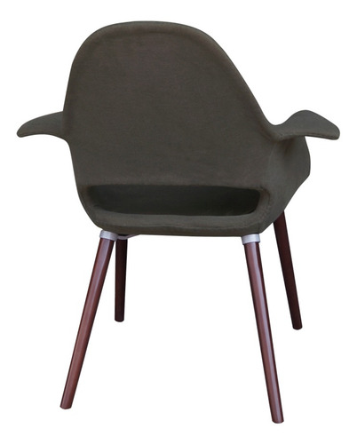 Silla Paolo Respaldo Y Asiento Tapizado Gris Marca Durex
