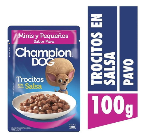 Champion Dog Trocitos En Salsa Pavo 100gr X24und | Mdr