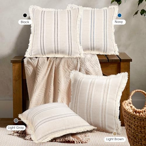 Juego De 2 Fundas De Almohada Decorativas Beige 50 X 50 Cm