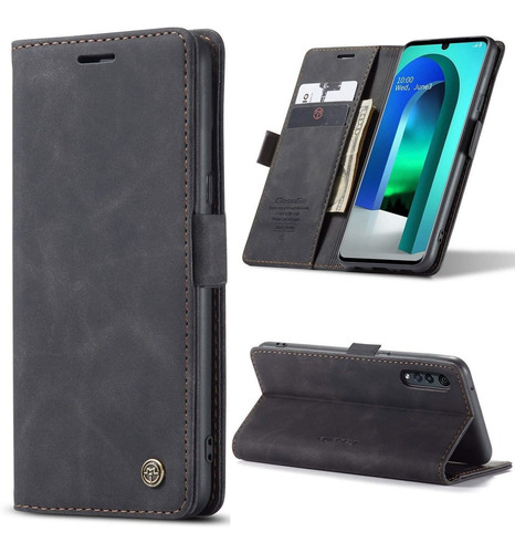 Funda Estilo Billetera Flip Cover Para LG Velvet Negro