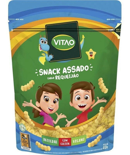 Snack Kids Int.vegano Sem Cluten 40g Requeijao Vitao