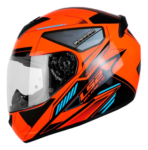 Casco Integral Ls2 Moto Ff352 Betha Negro Naranja