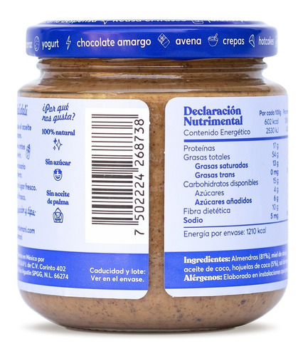 Almendrina Coco M De Maní. Caja Con 12 Pzs Frasco 200 Gr