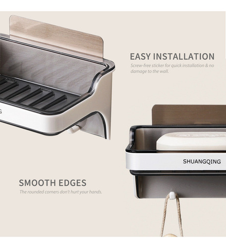 Xyx1 Jabonera Pared Con Colgador For Baño Y Cocina