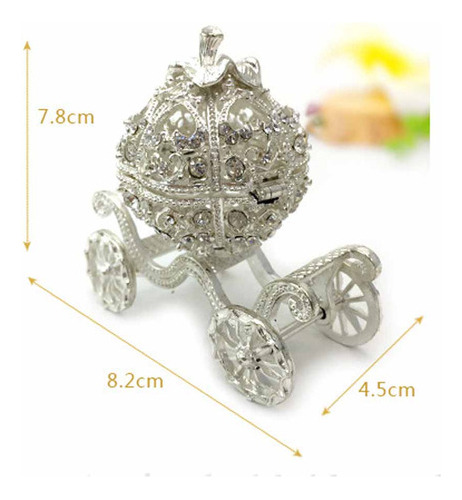 Joyero De Cristal Con Forma De Carruaje De Calabaza, Joyero